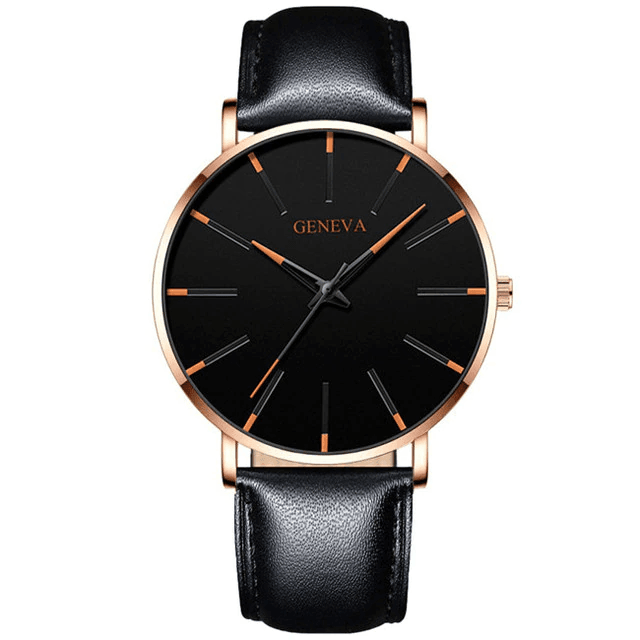 Marvo Heren Horloge Van Leer - Geneva