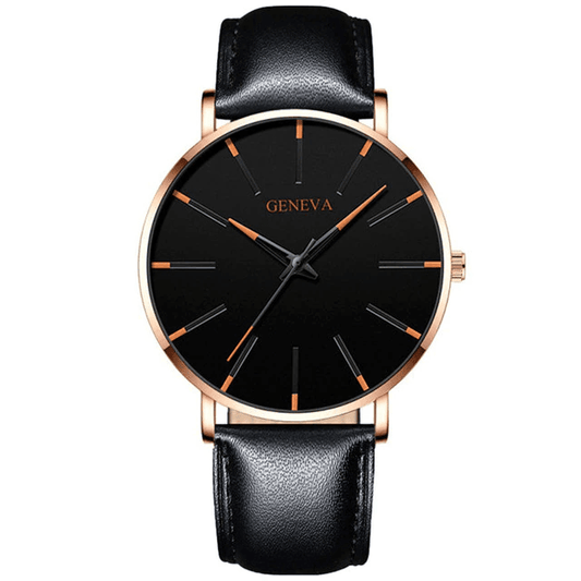 Marvo Heren Horloge Van Leer - Geneva