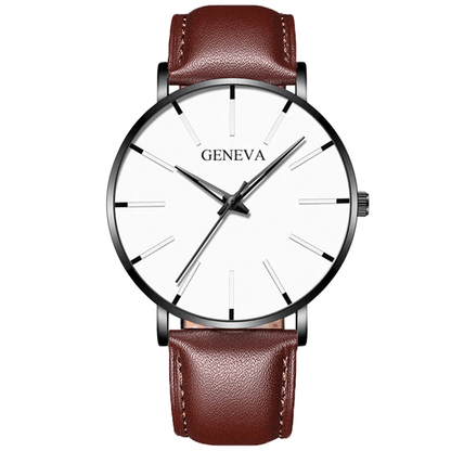 Marvo Heren Horloge Van Leer - Geneva